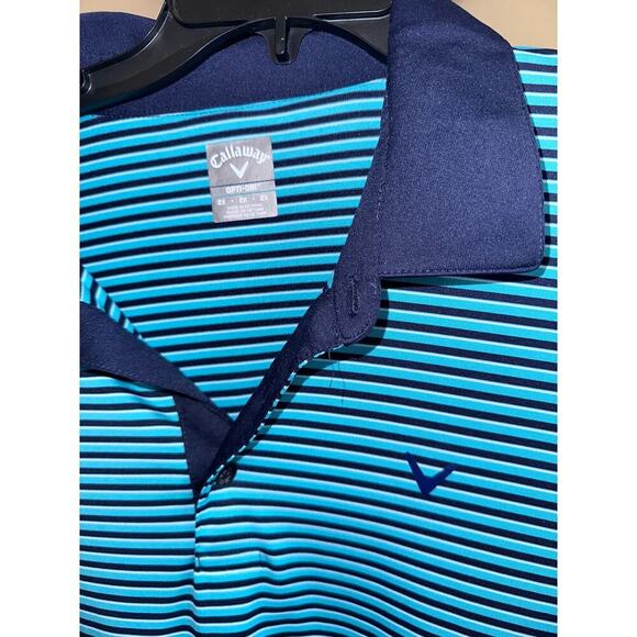 Callaway Men's Refined 3 Color Stripe Short Sleeve Opti-Dri Golf Polo Shirt XXL - Picture 4 of 5